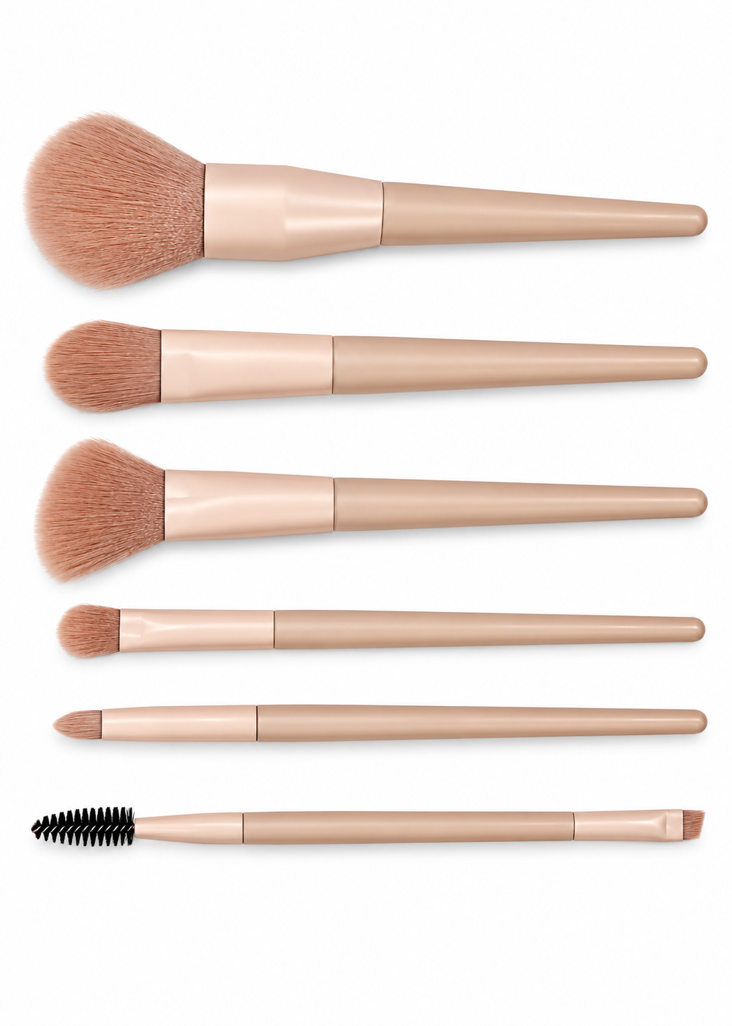 6-Piece Monochromatic Nude Travel Brush Set