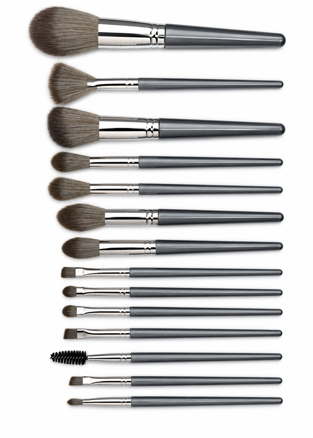 14-Piece Gunmetal Grey Studio Makeup Brush Set
