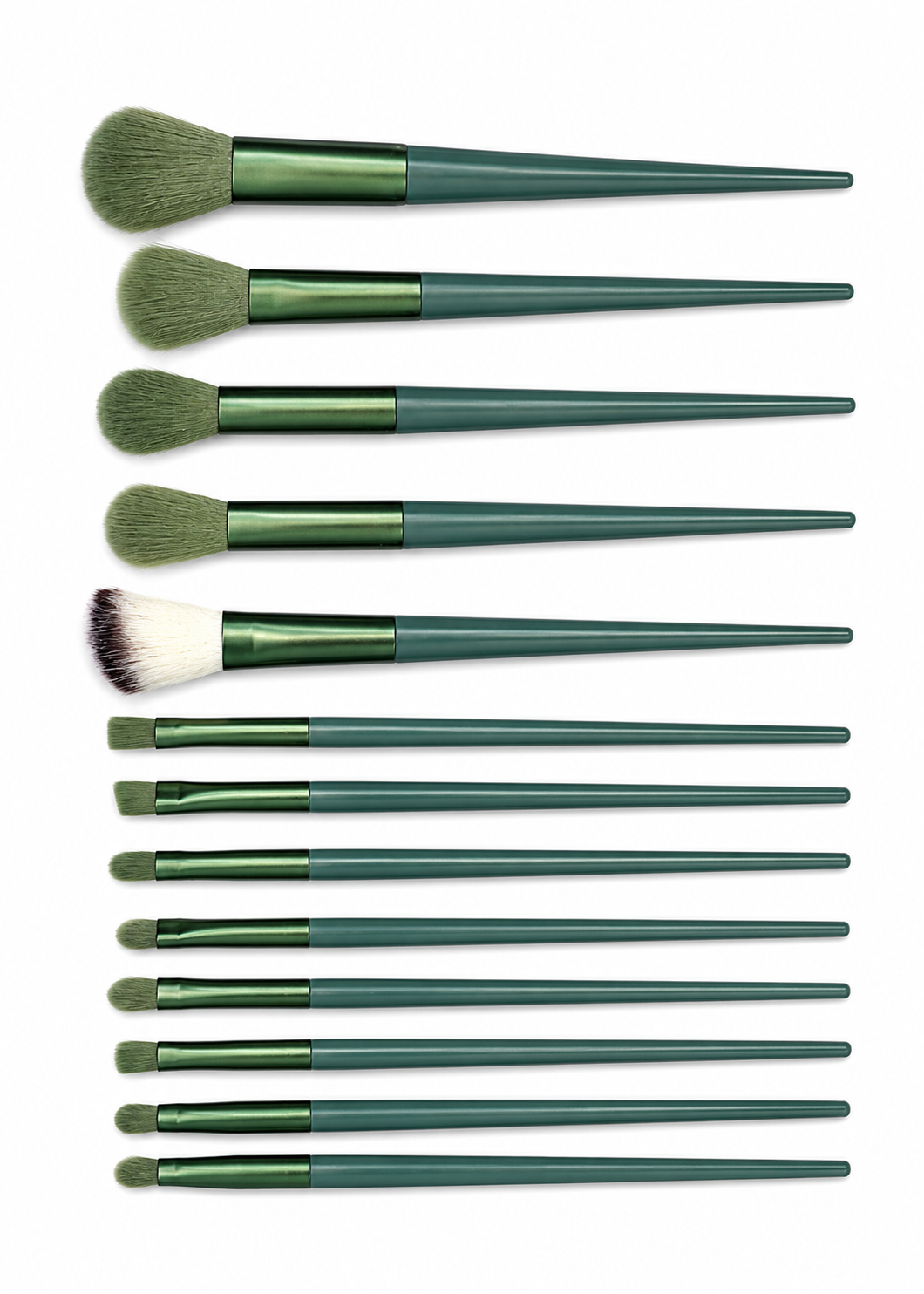 12-Piece Sage Green Tapered Makeup Brush Set
