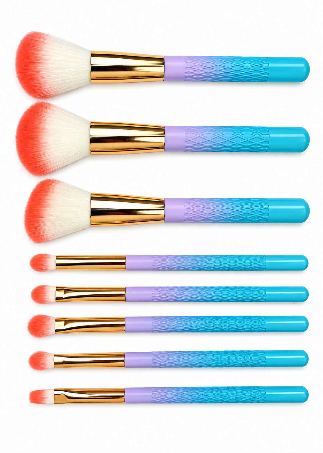 8-Piece Coral Sunset Gradient Brush Set